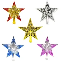 Popolare Albero di Natale Stella Topper Ornamento Di plastica che scava fuori Cinque stelle a cinque punte decorative per decorazioni per feste 20cm 2 2bx E1