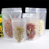 Buzlu Yüzey Temizle Plastik Parti Ambalaj Torbaları Yukarı Kılıfı Doy Açılıp kapanabilir Gıda Saklama Mat Packaging paketi Standı