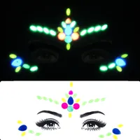 Face Crystal Stickers Eye Luminous Glitter Tattoo Stickers Face Jewels Gems Music Festival Party Makeup Tool Body Jewels Woman