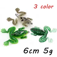 1pc 6cm 5g Frog souple Mouche de pêche 3 couleurs mélangées pêche PVC appâts artificiels Appâts Pêche Crochets B7_67