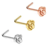 Nieuwe Titanium Staal Rose Neus Nail Buitenlandse Handel Fabrikanten Directe Roestvrij staal Body Piercing Nail Jewelry