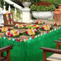 OurWarm Hawaii-Party-Gras Tabelle Rock Artificial Palmblätter und künstliche Blumen Leis Garland Hawaii-Partei-Dekorationen