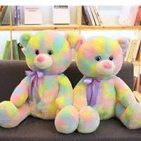Rainbow Bear Doll Teddy Bear Pluche Doll Kinderen Gevulde Speelgoed Gevulde Doll Geschenken voor verjaardagsfeestje