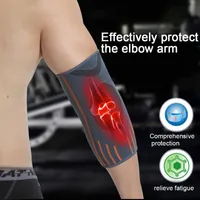 Unisex Andningsbara armbågssträningsträningslängden Utomhus Elbow Support Tennisarm Protector Pads Volleyboll Compression Sleeve # 2