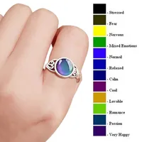 Vendre à chaud 925 Silver Mix Size Mood Ring Change Color to Your Temperature Rever Water Your Inner Emotion Dinger Rings Bijoux en vrac