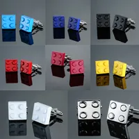 HYX Erkekler Kol Düğmeleri Muti-Renk Tuğlaları Tasarım Mavi Kırmızı Siyah 8 Renkler Seçenek Bakır Yenilik Kol Düğmeleri Toptancalığı