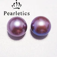 2個7.5-8mm紫色のジャガイモ真珠、ユダヤ人製造、イヤリング、ネックレス、ブレスレットDIYのための純正培養光沢の淡水真珠