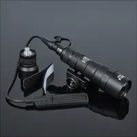 전술 M300B 미니 스카우트 라이트 야외 사냥 M300 손전등 400 루멘 손전등 LED Lanterna 망원 꼬리 스위치와 순간 출력