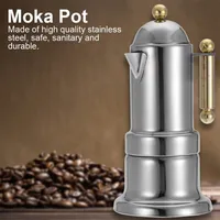 Paslanmaz Çelik Moka Pot Hazır yemek malzemesi Emniyet Vanası Kahve Kupa 4 Bardaklar Coffeeware Mutfak Aracı ile Taşınabilir Espresso Kahve Makinesi