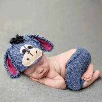 Baby Photography Props Новорожденный костюм для осла Hat Costum