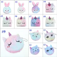 13 colori Kid coniglio di peluche Coin Purse dell'allievo Ragazza cambiamento Cat borsa del fumetto Unicorn Unisex Outdoor Cosmetic Bags