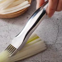 trituradora de acero inoxidable máquina de cortar cebolla de verdeo con 6 cuchillas fácil y rápida herramienta de cocina vegetal verde cebolla cortador jirón