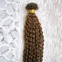 Brasilianska Kinky Curly Hair Bundlar Remy Human Hair Extensions 100g Double Drawn Grade 8a Obehandlat Brasiliansk Virgin Hair