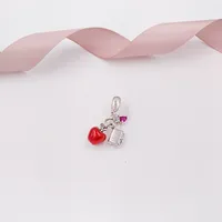 Andy Jewel Auténtico 925 Beads de plata esterlina DSN Snow Heart Heart Charm Harms Fits European Pandora Style Jewelry Pulseras Collar 797486czrmx