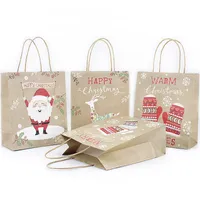 Christmas Paper Torby Prezentowe Santa Worki Kraft Papier Bag Kids Party Favors Box Christmas Dekoracje do domu Nowy Rok