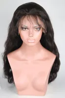 Perruque avant en dentelle Bodage Vierge Vierge Human Human Lace Wig With Baby Hair Brésilien pour les femmes noires Couleur naturelle 130% 150% 180%