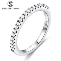 Simple Style Micro Inlayed Cubic Zircon Ring voor Dames 7 Kleur Pluizable Platinum Plating Engagement Bruiloft Vinger Ring Sieraden Gift