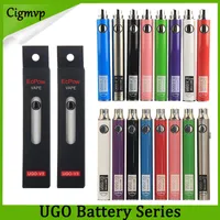 Authentic Evod Ugo 650MAH 900MAH EGO 510 Batteri 8Colors Micro Grov USB-laddningspass men E-CIG PEN VAPE-batterier vs Vision Spinner lag