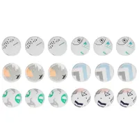 12/18/24pcs Durable Washable Easy To Use For Eye Facial Cleaning Cotton Cartoon Print Makeup Remove Pad Skin Care Accessories
