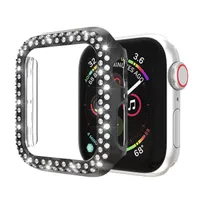 Cubierta de reloj de reloj de diamante Cubierta de PC de cristal de lujo para Apple Watch Case Band para iWatch Series 4 3 2 1 Caso 42mm 38mm Muchos color