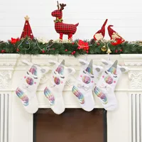 Cute Unicorn Christmas Gift Socks Cartoon Kids Xmas Candy Gift Bag Christmas ree Hanging Home Decoration TTA1446