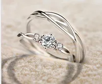 Ren Silver Couple Ring Original design av män och kvinnors parring