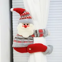 Weihnachten Kreative Vorhang Schnalle Fenster Dekoration Weihnachtsmann Schneemann Elch Ornamente Hängen Wohnkultur Weihnachtsmann Schneemann Puppe