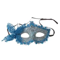Máscara atractivo de las mujeres del cordón de la bola del partido de la mascarada veneciana del carnaval de la cara, los ojos (azul)