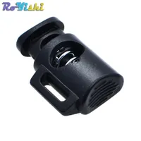 50pcs/lot Cord Lock Cylinder Barrel Toggle Stopper Plastic Black 26.5mm*18mm*10mm
