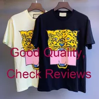 Sommar T-shirt för kvinnor Mens Tshirts med bokstäver Animal Printted Fashion Short Sleeve Lady Tee Shirt Casual Toppar Kläder 2 färger M-2XL