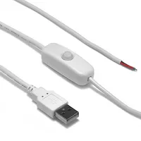 Freeshipping 100 sztuk Złącze kabla zasilające USB On / Off Switch Switch Extension Cable 1.5m Elektryczne przewody miedziane do 2835 Lampa LED Lampka żarówki