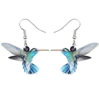 Voilet acrilico Vendo Voilet Sabrewing Hummingbird Bird Earrings Ciondola Goccia Fashion Animal Jewelry For Women Girls Kids