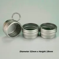 Nieuwe aankomst 10G Zichtbare Mini Aluminium Cosmetische Jar, Cap met Venster, 10 ml Draagbare Metalen Containers Aluminium Tins Gratis verzending