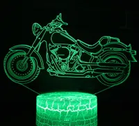 Мотоцикл 3D LED Optical Illusion лампы 7 Изменение цвета Сенсорный переключатель Art Скульптура Светодиодные таблицы стола Night Light Потрясающие подарков
