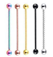 14g Stainless Steel Screw Industrial Barbell Earring Tragus Helix Piercing Cartilage Body Jewelry For Sexy Woman Man