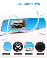 Latest Car DVR Rearview Mirror Recorder Dash Cam 4.3 Inch 1080P G-sensor Duan Lens Automatic Cycle Video Led Light Night Vision