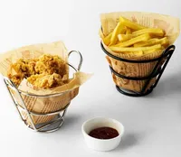 Roestvrij staal frietjes stand chips mand snack houder frietjes frituur emmer voorgerechten fast food plank vlees dienblad