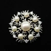 Bijoux en perle creuse de cuivre circulaire micro - zirconium broche soutien vide femmes simples broche perle bricolage