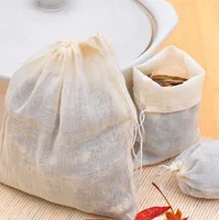 500pcs NEW Cotton Muslin Drawstring Strainer Tea Spice Fruit Juice Food Separate Filter Bag For Drinking Tea Tools