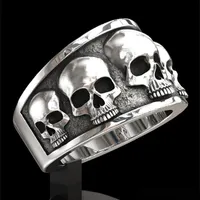 Groothandel - Herenringen Mode Rvs Skull Band Ring Hip Hop Punk Gothic Engagement Sieraden Ringen Maat 6-13 voor Mannen Gift