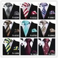 Mens Gravatas High Qulity 9 Estilo Stripe 100% Silk Handkerchiew Weeding Party Business Tie Business Square Cufflinks Frete Grátis SN-7074