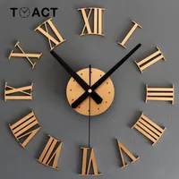 Relógio de parede Tamanho Grande Wall Clocks design moderno Etiqueta 3D DIY Big relógio de luxo para sala de estar Home Decor numerais romanos New Y200110