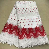 Stoff für Hochzeitskleid Material Afrikanische Schnur Spitze Net Blume Brode Tissu Africain Guipure Gestickt mit Steinen