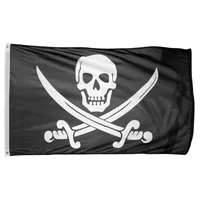 Bones Pirate Skull Crossbones Flagge 5x3ft 150 x 90 cm Polyester Druck in der Au￟enflagge mit Messingstapfen