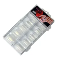 Tamax na067 100pcs naturel transparent français fausses ongles acryliques gel UV manucure artificielle fausse protection ongle embarquée extension de doigt boîte en plastique