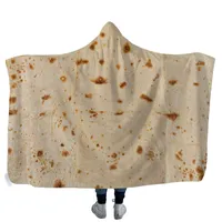 Tortilla mexicana creativa con capucha con capucha suave y cálida manta para niños con capucha Sherpa Fleece Snuggle Mantas para niños 130 cm * 150 cm