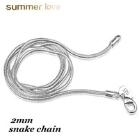 Новое поступление серебряное покрытие змеи цепи ожерелье для женщин мужчины простым стилем 2 мм змеи цепи колье DIY ювелирные изделия оптом