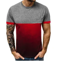 Männer T-Shirts Herren T-shirts Sport Fitness Gradienten Nähte Farbe Europäische und amerikanische Lässige Mode Kurzarm T-Shirt Kleidung