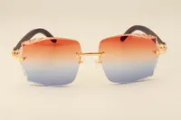 Atacado-novo fábrica de luxo moda óculos de sol 3524014 Natural preto de madeira óculos de sol gravação lentes, personalizado privado, gravado
