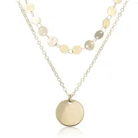 Лукени мода ожерелья золотая монета форма круглая цепочка модное ожерелье для женщин подарок новая вечеринка свадебные ожерелья оптом